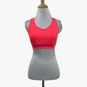 Under Armour Sports Bra Womens S Small Neon Pink Padded Racerback Scoop Neck
